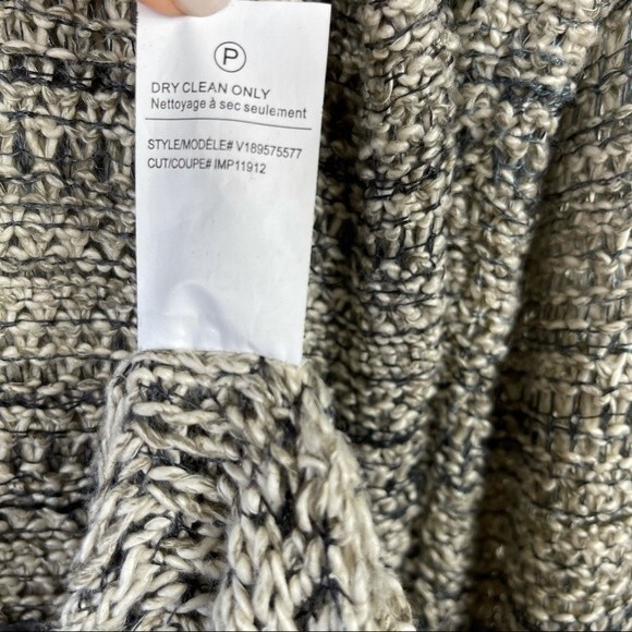 Vince Marled Open Knit Drop Shoulder Tunic Length Cotton Linen Silk Sweater XS - Picture 10 of 12